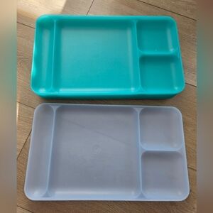 Tupperware Teal and Clear Serveware Trays